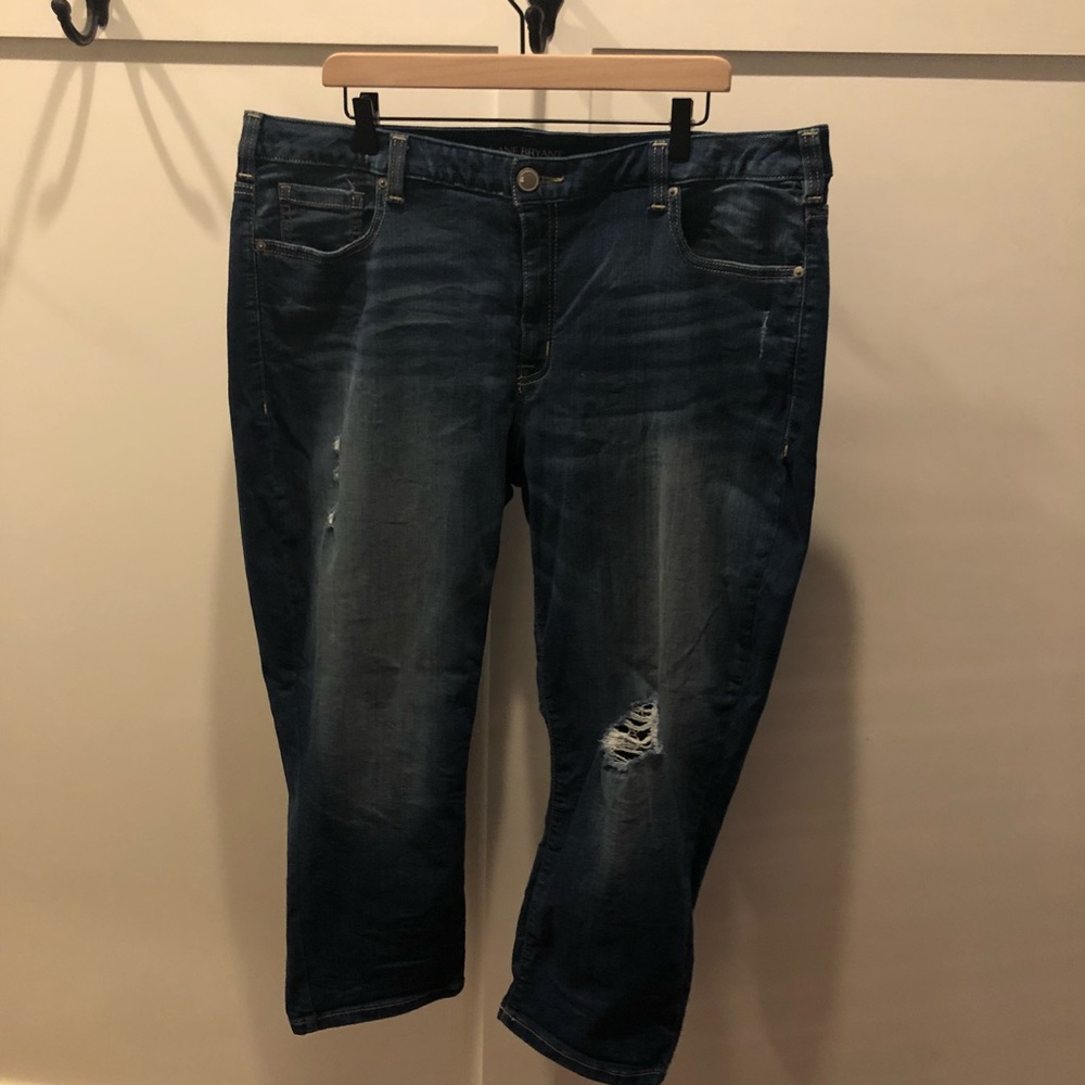 Lane Bryant Destructed Denim Capri
